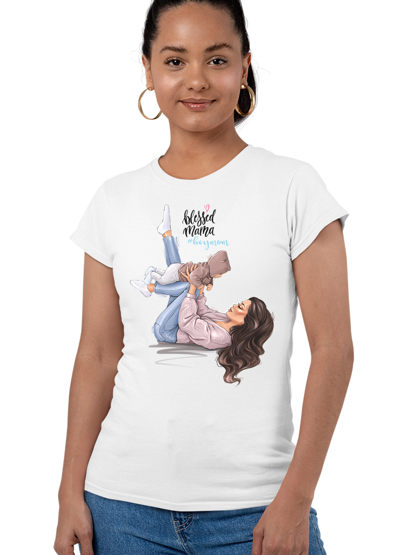 Дамска тениска Мама и Мини - Blessed mama #boymom