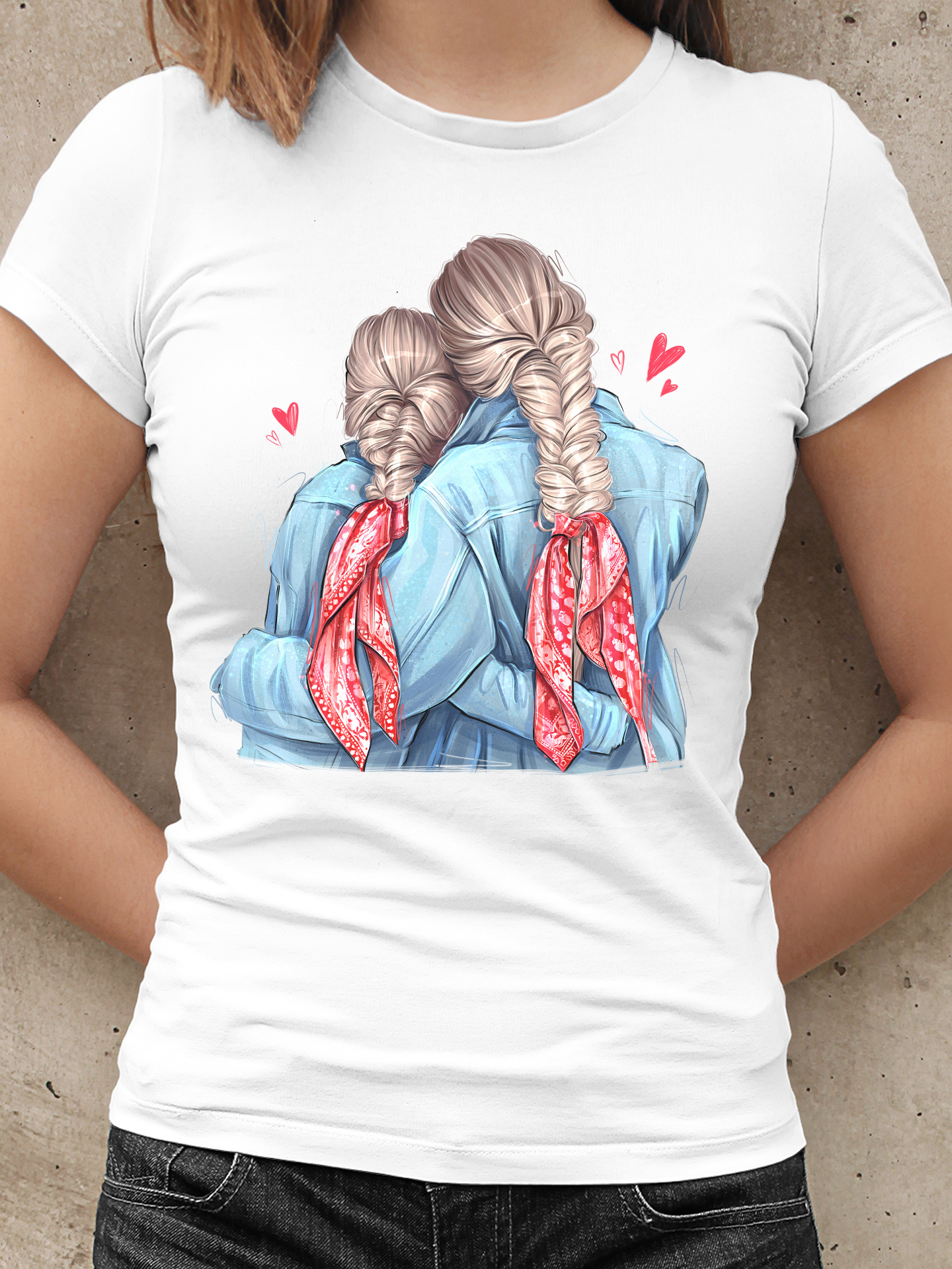 Дамска тениска Мама и Мини - Braids