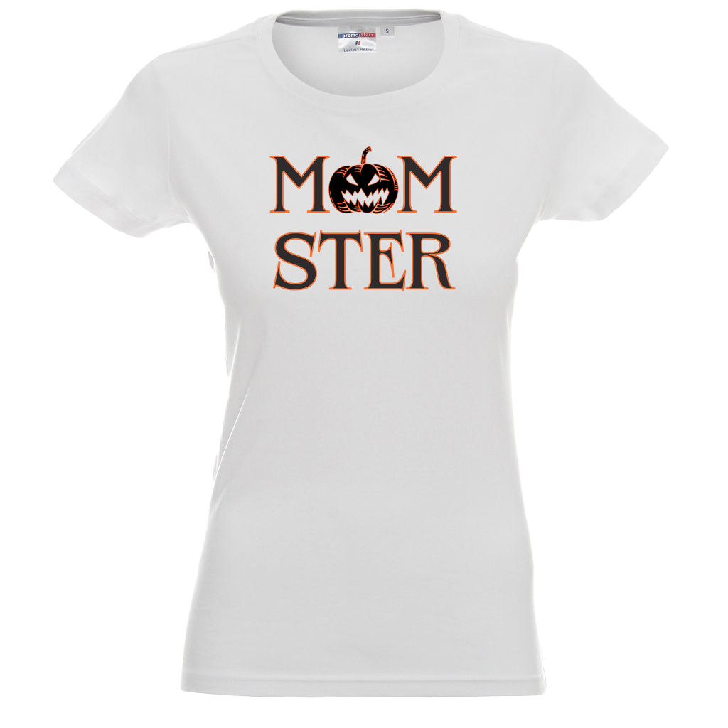 Дамска тениска за Хелоуин с надпис "MOMSTER"